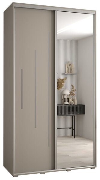 Szafa przesuwna wysoka Dakota 13 130, gł. 45 cm kaszmir + kaszmir + srebrny