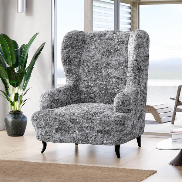 Bi-elastyczne pokrowce MARMO szare fotel uszak (sz. 60 - 110 cm)