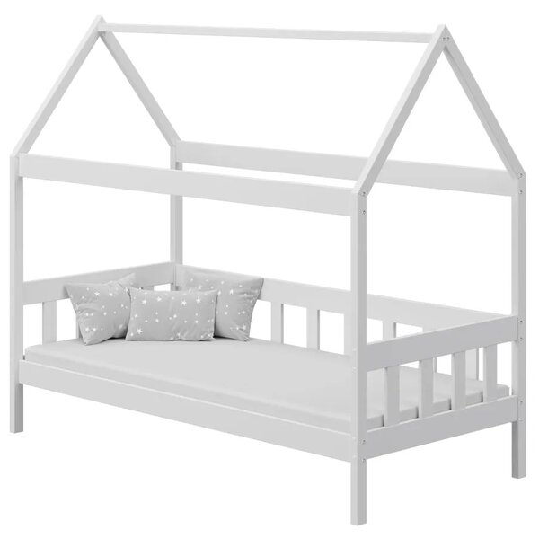 Białe łóżko domek z materacem - Dada 3X 160x80 cm