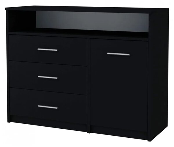 Komoda czarna z szufladami do salonu T1-F44