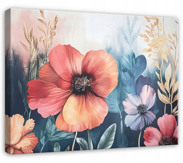 Obraz Na Płótnie Kwiaty Kolorowy Do Sypialni Salonu 60x40