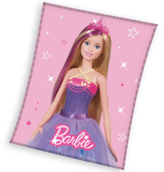 Koc dziecięcy z polaru BARBIE Księżniczka 150 x 200 cm