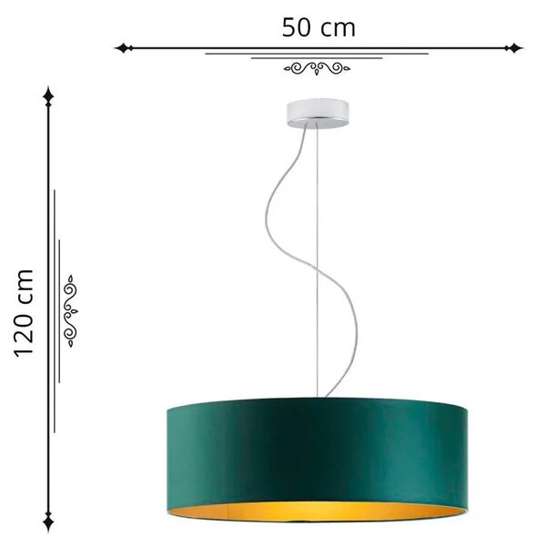 Elegancki żyrandol z abażurem 50 cm - K6-W05