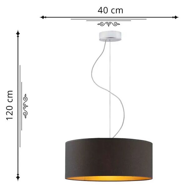 Nowoczesny żyrandol z abażurem 40 cm - P0-W59