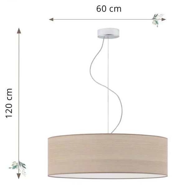 Żyrandol z okrągłym abażurem 60 cm wybór kolorów C0-M91