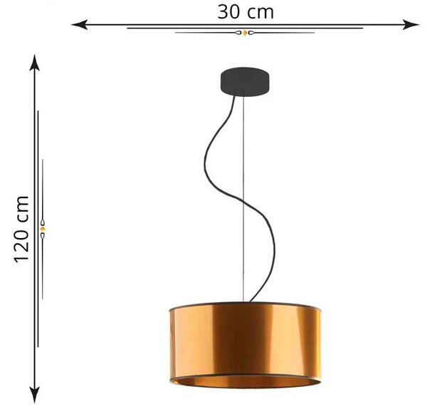 Miedziany żyrandol z okrągłym abażurem 30 cm - EX853 E7-L40