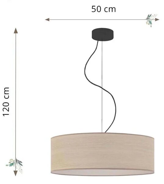 Żyrandol w stylu eko z abażurem 50 cm - H0-M50