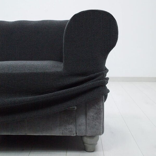Super streczowe pokrowce HARMONIA antracyt kanapa dwuosobowa (sz. 140 - 180 cm)