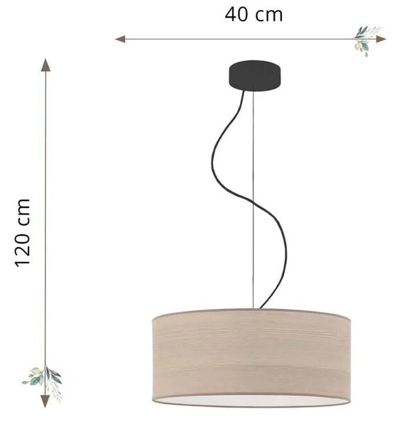 Żyrandol z abażurem w stylu boho 40 cm - D0-G48