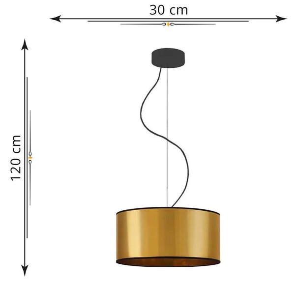 Złoty żyrandol z okrągłym abażurem 30 cm - EX853 M8-F69