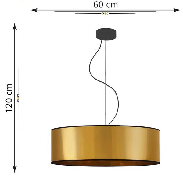 Złoty okrągły żyrandol w stylu glamour 60 cm - EX856 H6-E90