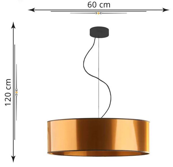 Miedziany okrągły żyrandol w stylu glamour 60 cm - 3X EX856 P6-M75