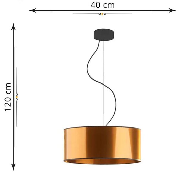 Miedziany żyrandol z regulacją wysokości 40 cm - 4X EX854 R3-S05