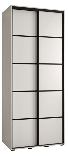 Szafa przesuwna wysoka Davos 4 120, gł. 45 cm biały + biały + czarny
