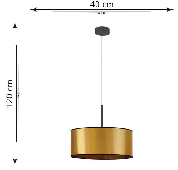Złoty okrągły żyrandol wiszący 40 cm F5-T80