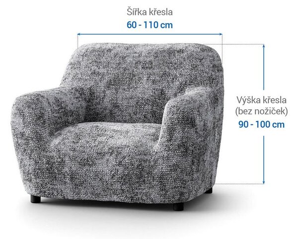 Bi-elastyczne pokrowce MARMO szare fotel (sz. 60 - 110 cm)