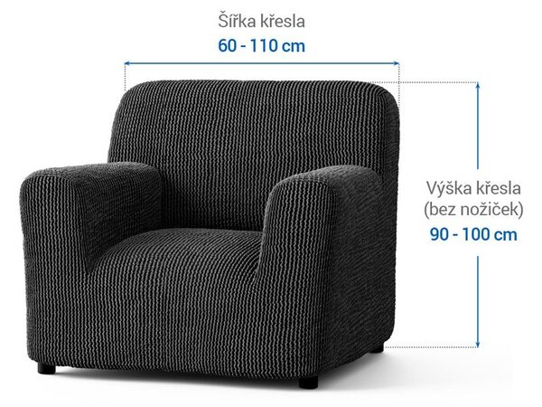 Bi-elastyczne pokrowce COSTINA antracyt fotel (sz. 60 - 110 cm)