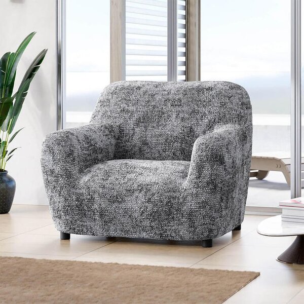 Bi-elastyczne pokrowce MARMO szare fotel (sz. 60 - 110 cm)