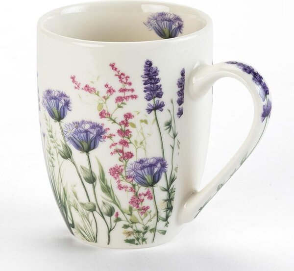Kubek porcelanowy LAWENDOWY OGRÓD w pudełku prezentowym 350 ml
