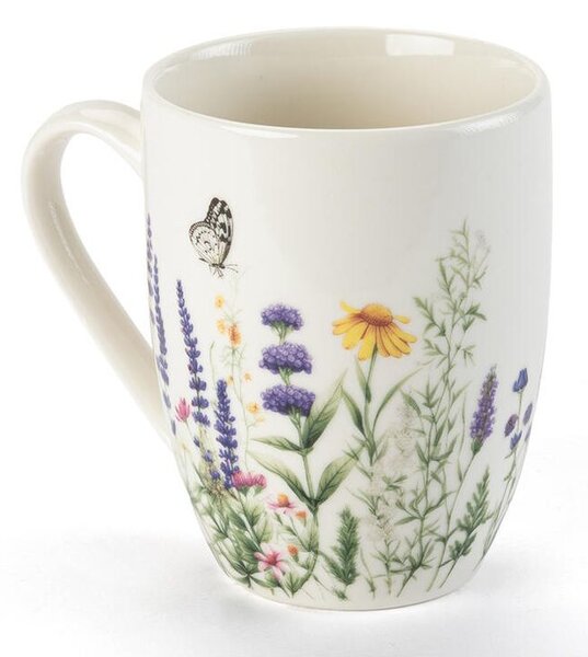 Zestaw kubków porcelanowych LAWENDA I MOTYLE w pudełku prezentowym 350 ml 2 szt
