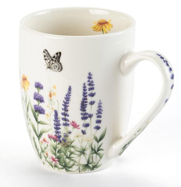 Zestaw kubków porcelanowych LAWENDA I MOTYLE w pudełku prezentowym 350 ml 2 szt