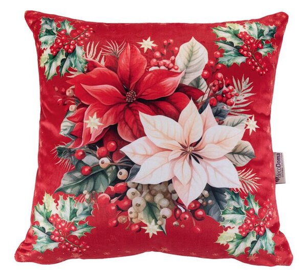 Zestaw 3 poszewek na poduszki RED POINSETTIA 45 x 45 cm