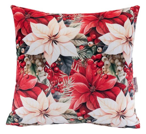 Zestaw 3 poszewek na poduszki RED POINSETTIA 45 x 45 cm