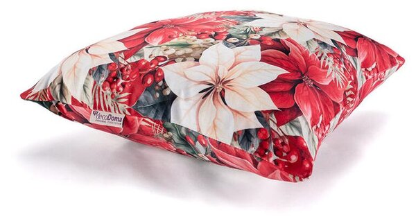 Zestaw 3 poszewek na poduszki RED POINSETTIA 45 x 45 cm
