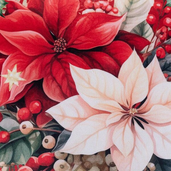 Zestaw 3 poszewek na poduszki RED POINSETTIA 45 x 45 cm