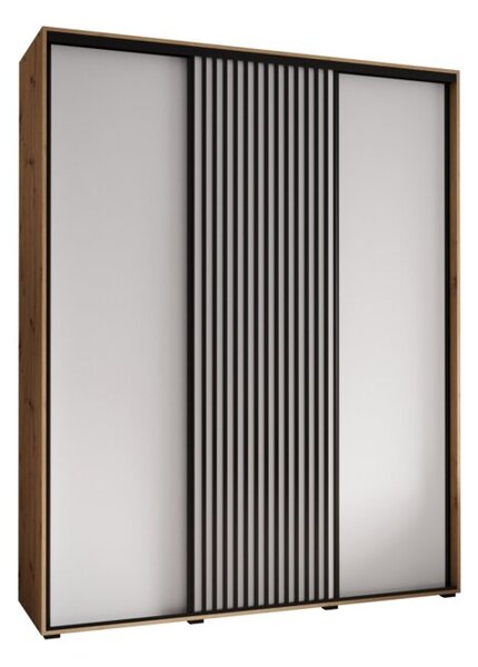 Szafa przesuwna wysoka Lanko 1 200, gł. 45 cm artisan + biały + czarny