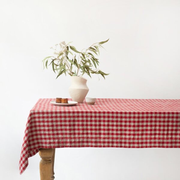 Lniany obrus 140x140 cm Red Gingham – Linen Tales