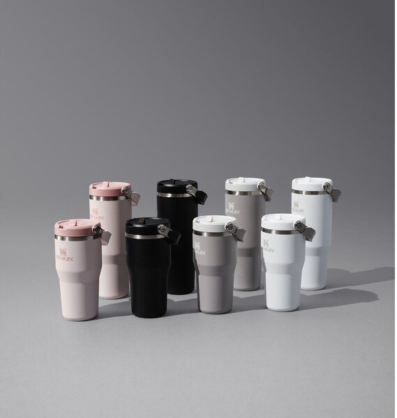 Jasnoróżowy termos ze stali nierdzewnej 410 ml IceFlow™ Flip Straw 2.0 Tumbler Rose Quartz – Stanley