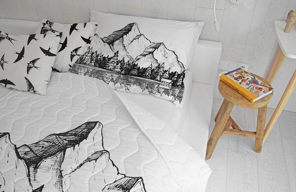 Zestaw pikowanego koca i poszewki na poduszkę z satyny bawełnianej 140x200 cm – Butter Kings