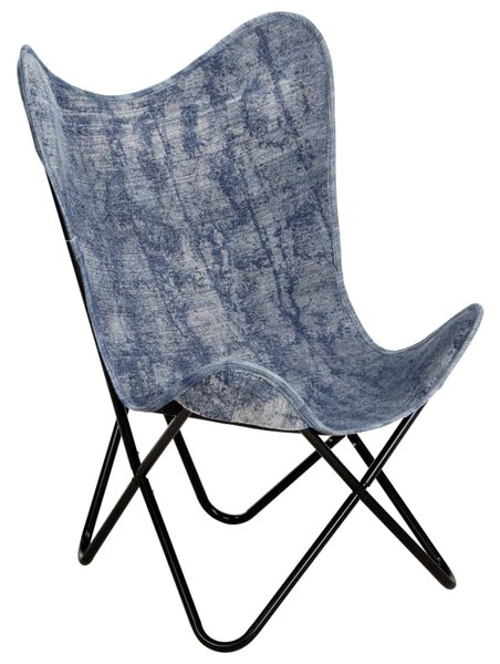 Krzesło motyl, niebieskie, płótno