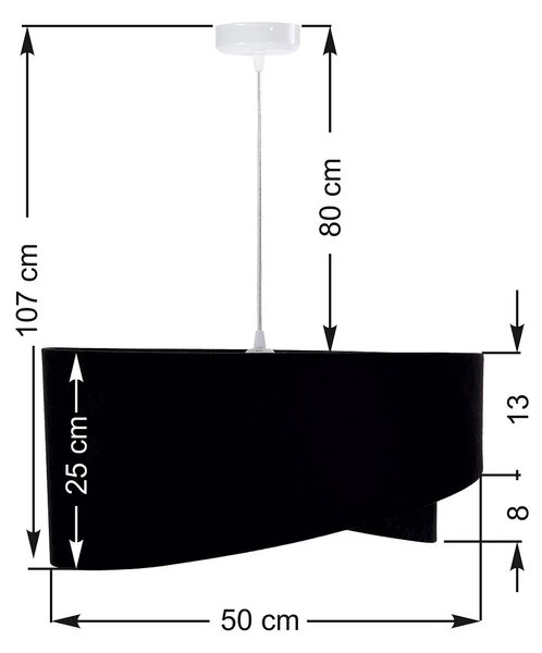 Czarno-srebrna welurowa lampa wisząca - EX973 M1-C36