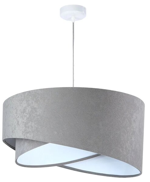 Szaro-biała lampa wisząca welurowa - 8X EX974 K3-M10