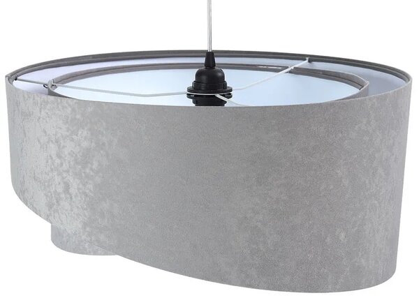 Szaro-biała lampa wisząca welurowa - 8X EX974 K3-M10