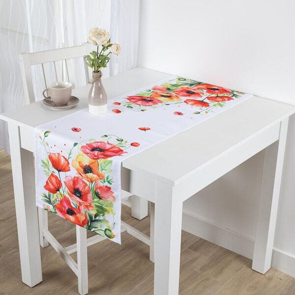 Bieżnik z nadrukiem CZERWONE MAKI 40 x 110 cm