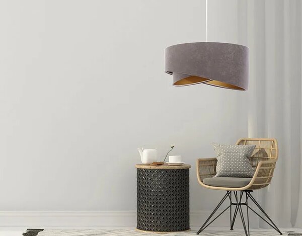 Szaro-złota lampa wisząca glamour - EX974 P0-F58