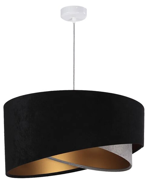 Czarno-szara lampa wisząca z weluru - 4X EX981 B4-C75