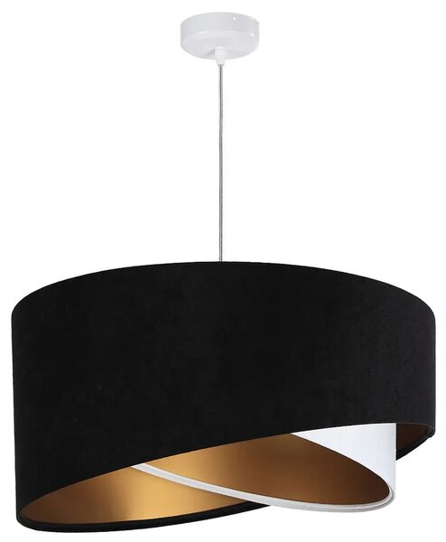Czarno-biała asymetryczna lampa wisząca - 5X EX981 D2-W83