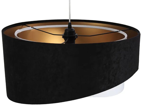 Czarno-biała asymetryczna lampa wisząca - 5X EX981 D2-W83