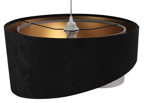Czarno-szara lampa wisząca z weluru - 4X EX981 B4-C75