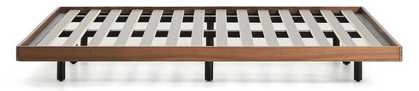 Brązowe łóżko dwuosobowe z litego drewna brzozowego bez zagłówka ze stelażem 180x200 cm Norlen – Kave Home