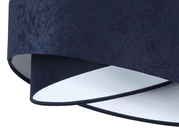 Granatowo-biała lampa wisząca welurowa - 3X EX985 S6-P29