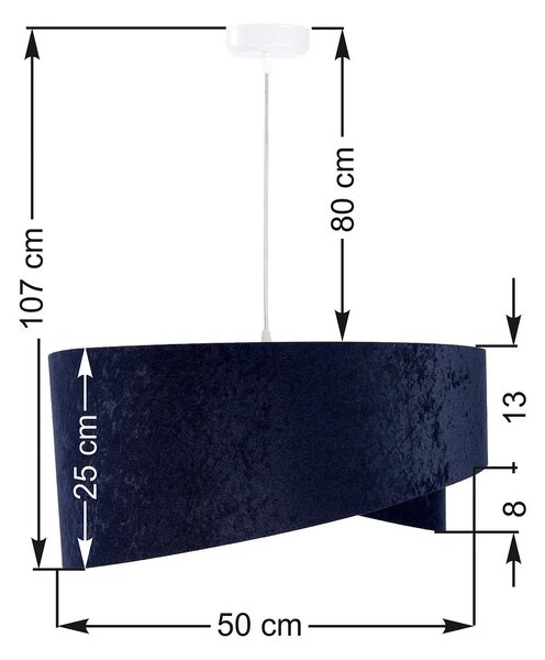 Granatowo-srebrna asymetryczna lampa wisząca - 3X EX985 P7-E25