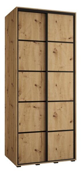Szafa przesuwna wysoka Davos 4 120, gł. 45 cm artisan + artisan + czarny