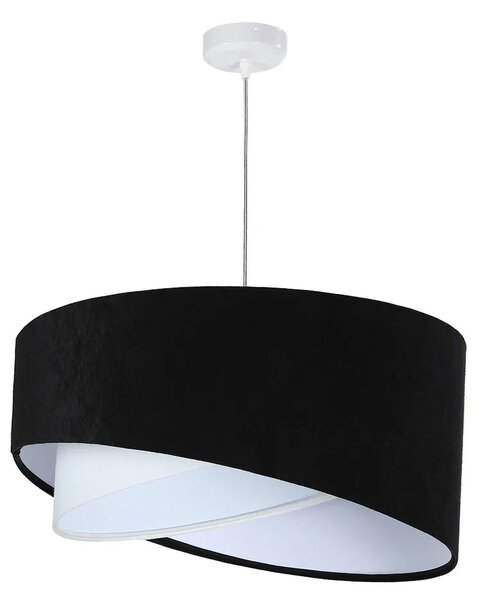 Czarno-biała lampa wisząca z weluru - 6X EX986 T1-Z95