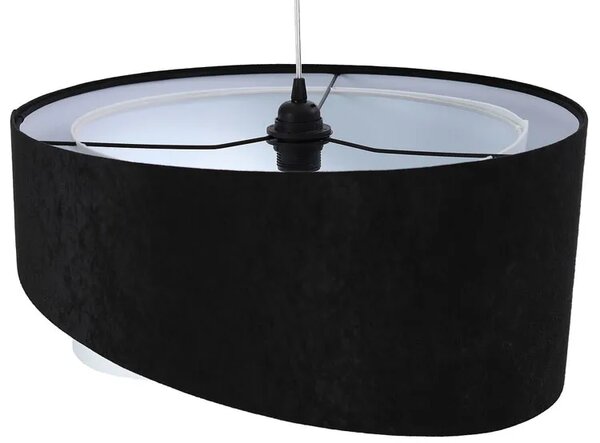 Czarno-biała lampa wisząca z weluru - 6X EX986 T1-Z95