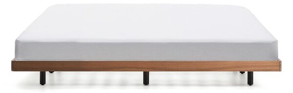 Brązowe łóżko dwuosobowe z litego drewna brzozowego bez zagłówka ze stelażem 180x200 cm Norlen – Kave Home